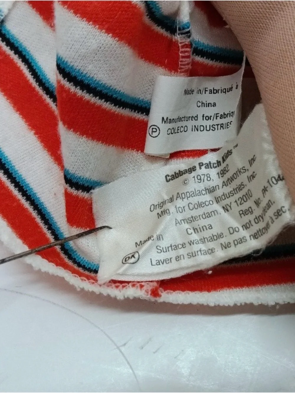 Classic Striped Plush Baby Doll - Red/Blue